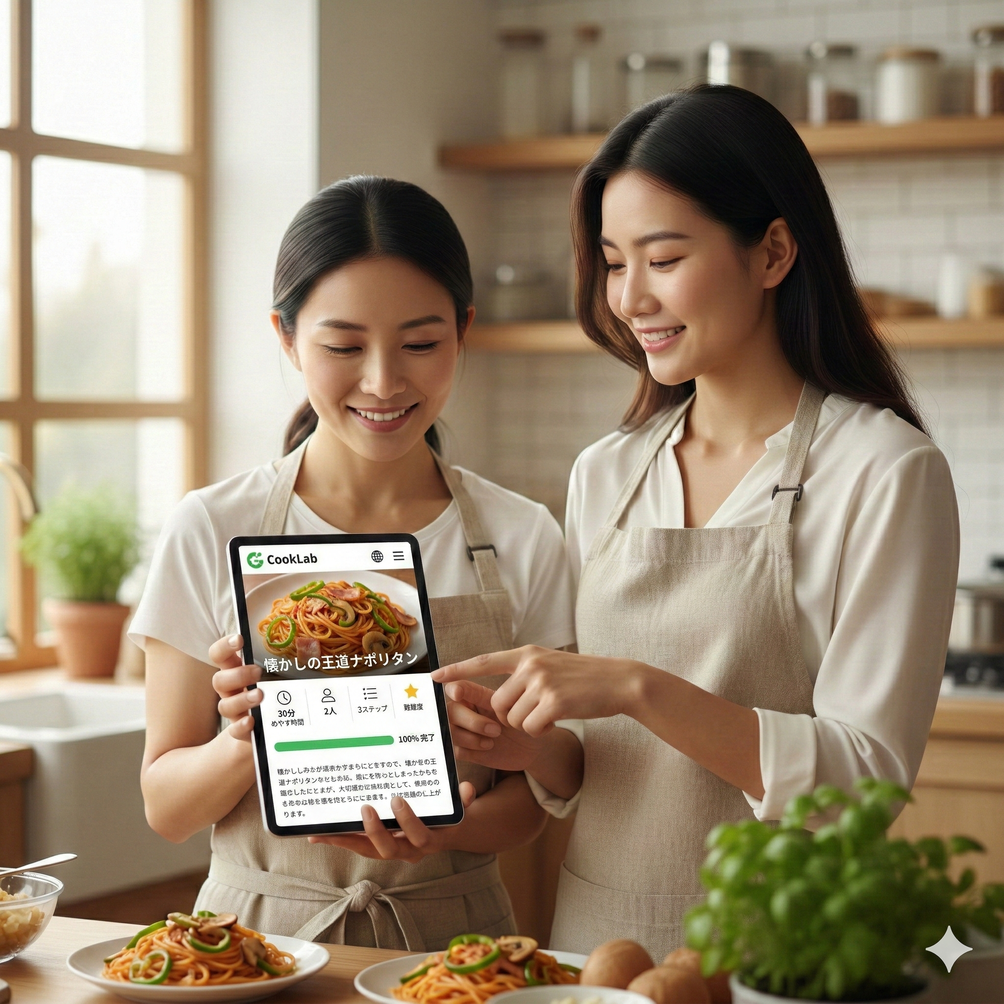 生徒用レシピ進捗画面